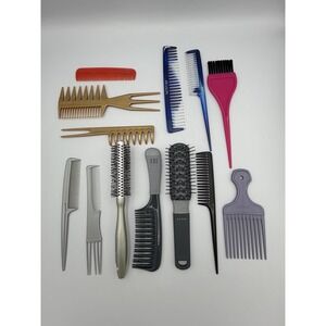 Mixed Hair Combs Brushes Lot Preowned Salon Styling Tools Detangler